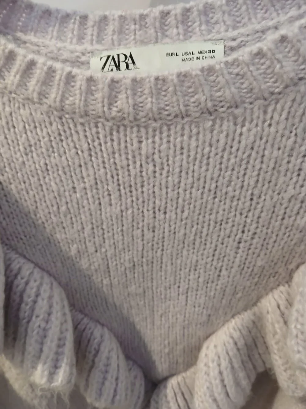 ZARA Lilac Ruffle Sweater - Picture 5 of 10